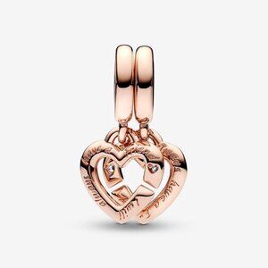 Pandora Linked Sister Hearts Split Dangle Charm